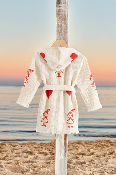 VAROL 100% Organic, Handcrafted Stone Print Children's Bathrobe - Baby