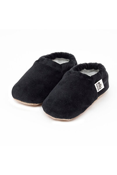 Ella Bonna Kaydırmaz Taban, Kadife Bebek Patik, Ev Botu Terliği ,kreş Ayakkabısı Patik, Siyah