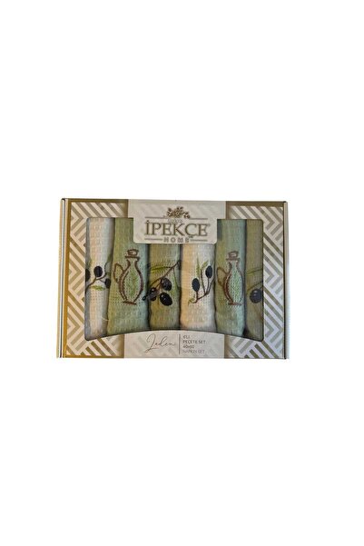 İpekçe Nakışlı Pamuk Peçete Seti 6’lı - 40x60 cm, Yumuşak Dokulu, Ütülenebili...
