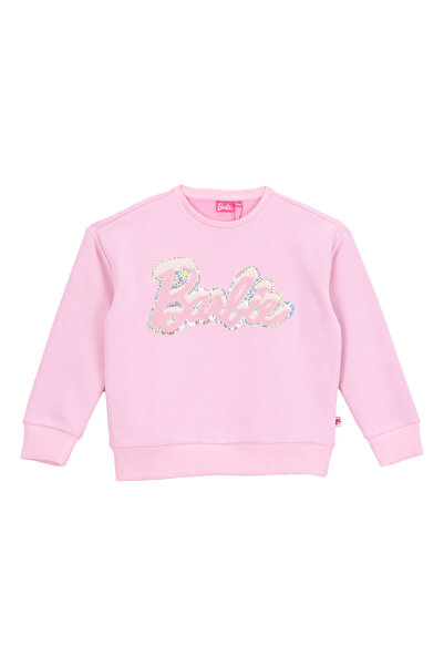 Barbie Baskılı Kız Çocuk Pembe Sweatshırt BRB5WG-SWT6605