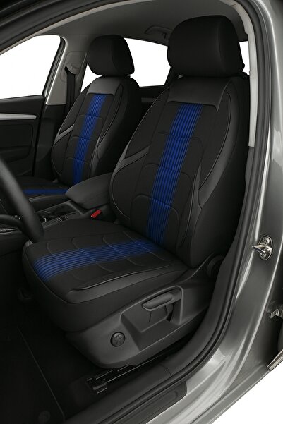 Universal SİYAH VE MAVİ ÇİZGİLİ SPORTİF FULL ORTOPEDİK ÜNİVERSAL OTO KOLTUK K...