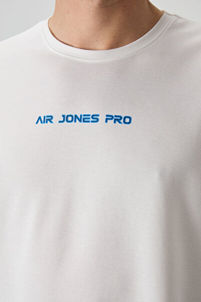 AIR JONES تي شيرت رجالي مطبوع ذو سطح سميك من القطن باللون البني الفاتح - 88364