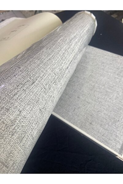 KOÇ YAPI DEKOR Tutkal Hediye 16 M2 Füme Gri Ithal Kabartmalı Hasır Desen Silinebilir