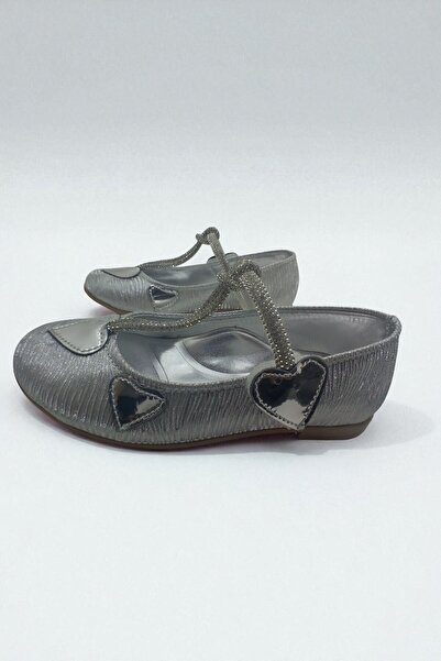 ForYou4 Κοριτσίστικα παπούτσια καθημερινά μπαλαρίνας με μαύρη ασημί ορθοπεδική σόλα