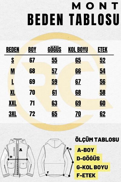 D1fference Erkek Taş Içi Astarlı Rüzgar Geçirmez Spor Mont