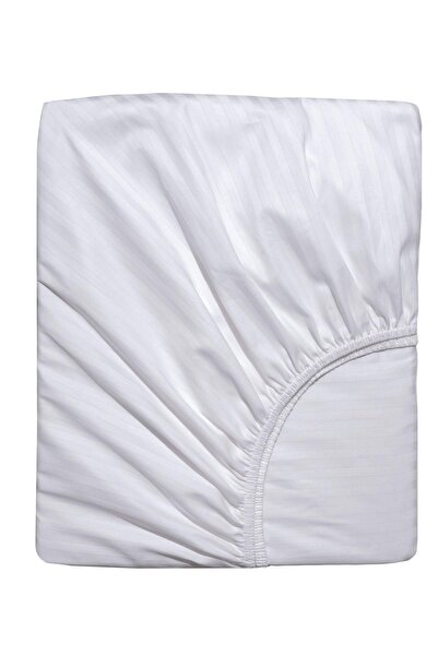 VAROL King Size Fitted Satin Sheet Set - White