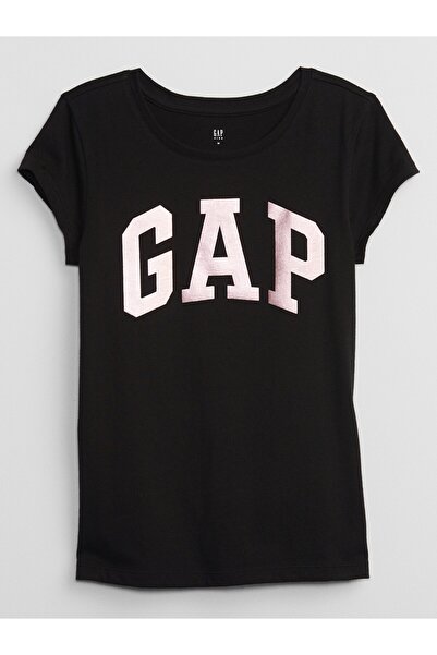 GAP Kız Çocuk Siyah Gap Logo T-Shirt