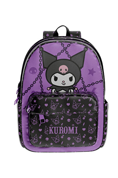 kuromi Rucsac pentru fete negru - violet 3188-KUROMI GEANTA SCOLARĂ