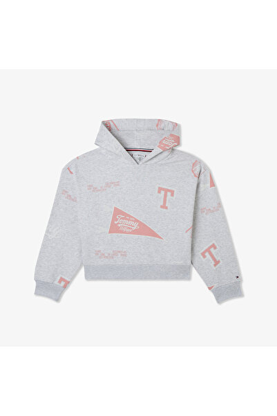 Tommy Hilfiger سويت شيرت أبيض بغطاء للرأس للأطفال
