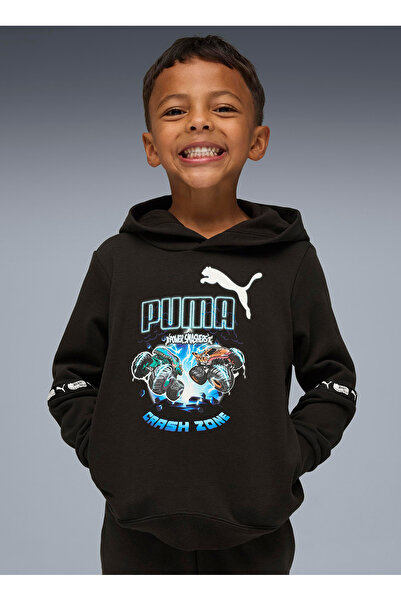 Puma Печатана черна суитшърт за момчета 63239601-PUMA X HOT WHEELS Graphic