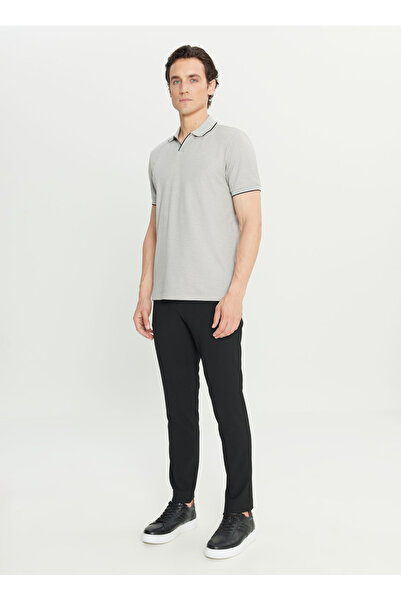 ALTINYILDIZ CLASSICS Altınyıldız Classics Jakarlı Gri Erkek Polo T-Shirt ACE091252126_GRI