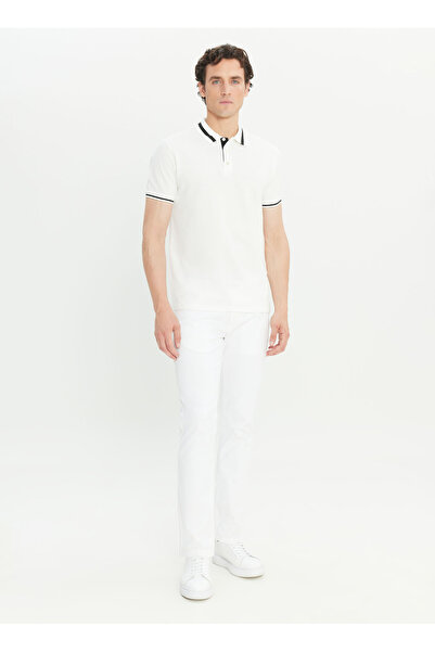 ALTINYILDIZ CLASSICS Tricou polo pentru bărbați Sixstars Classics alb simplu ACE091252103_BYZ