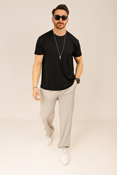 INFLUYENTE Чоловічі баггі-штани вільного крою з еластичним поясом і широкими штанинами з парашутної тканини