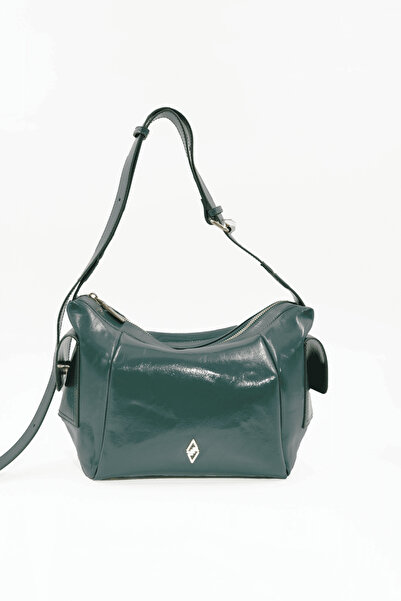 Aron Atelier Martina Yeşil Kırışık Mat Rugan Kadın Omuz ve Çapraz Çantası