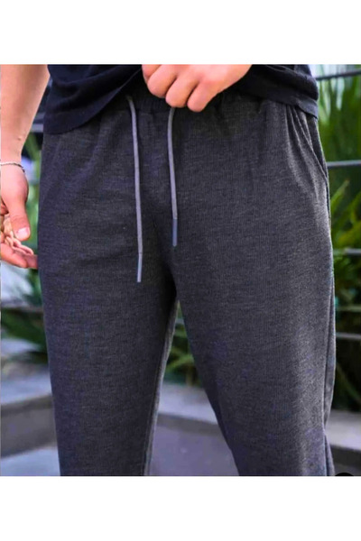 EydaMoon Erkek Füme Rahat Kesim Baggy Kalıp 4 Mevsim Eşofman Altı