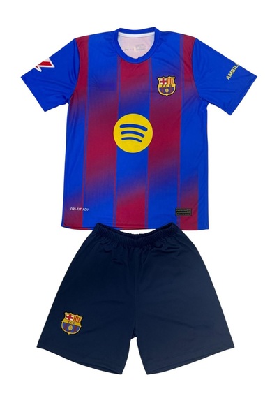 TETYS 2025-26 High Quality Barselona New Season Number 9 Lewandowski Home 2-Piece Set Kids Jersey