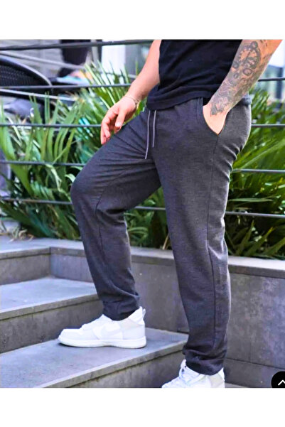 EydaMoon Erkek Füme Rahat Kesim Baggy Kalıp 4 Mevsim Eşofman Altı