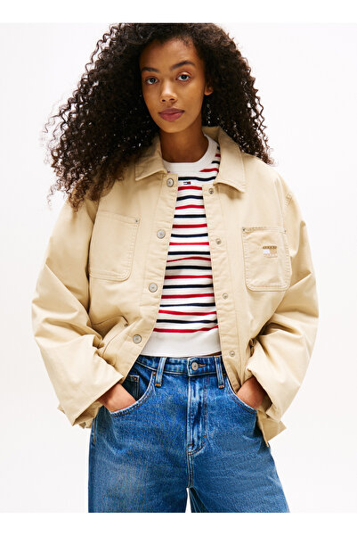 Tommy Jeans Standart Bej Kadın Ceket DW0DW21382RBV