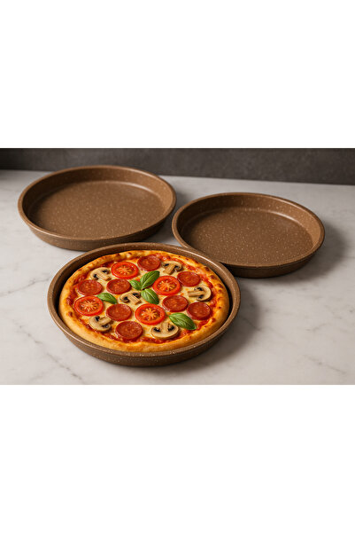 ALMUFARREJ مجموعة قوالب بيتزا من الجرانيت غير اللاصقة، مكونة من 3 قطع