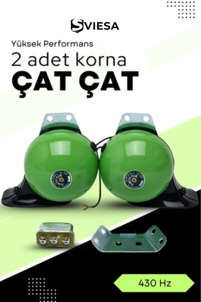 Sviesa Çat Çat Korna 2 li Set Yeşil 12 Volt Salyangoz Mitsuba Tip Amerikan