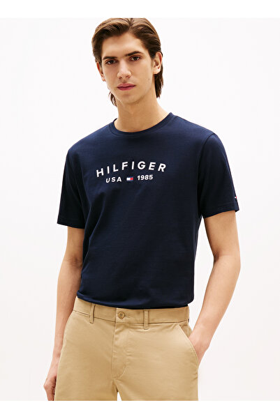 Tommy Hilfiger Bisiklet Yaka Mavi Erkek T-Shirt MW0MW39356DW5_FATHERS DAY TEE