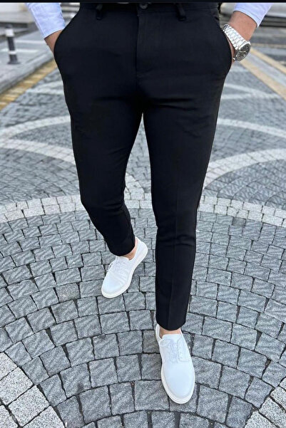 thesunfyre Men's Italian Cut Slim Fit-Extra Slim Fit Quality Stretchy Lycra Ankle Length Fabric Trousers