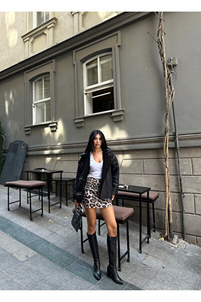 MEECY Dámská černá oversize bunda