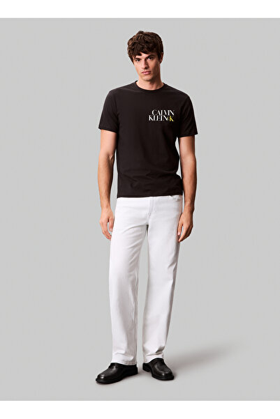 Calvin Klein Jeans Bisiklet Yaka Baskılı Siyah Erkek T-Shirt LV04RC844GUB1 SS...