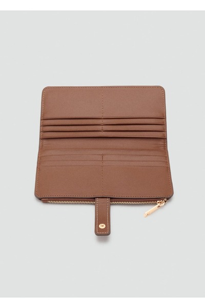 MANGO Woman Büyük boy logo desenli cüzdan