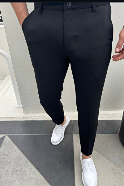 thesunfyre Men's Italian Cut Slim Fit-Extra Slim Fit Quality Stretchy Lycra Ankle Length Fabric Trousers