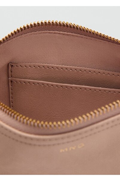 MANGO Woman Deri görünümlü el çantası