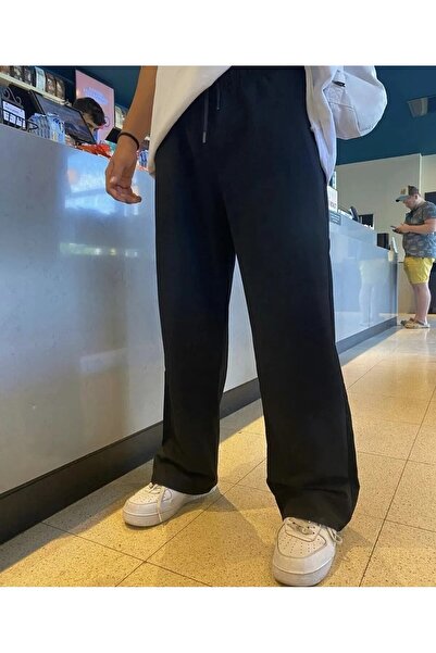 EydaMoon Men's Baggy Style Wide Leg Full Fit 4 Season Sweatpants