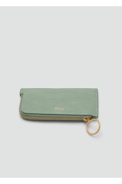 MANGO Woman Pürüzlü deri görünümlü fermuarlı kartlık