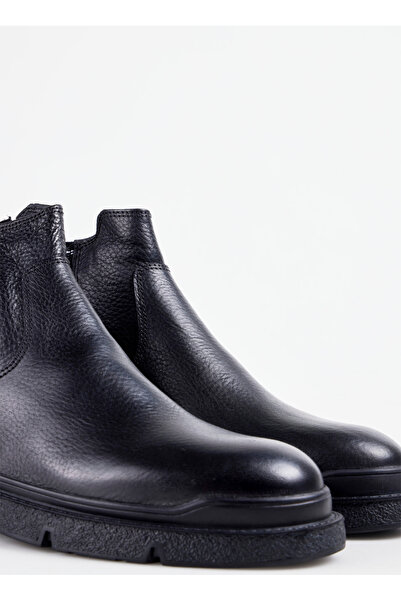 Cotton Bar Deri Siyah Erkek Bot NIKO-DENY