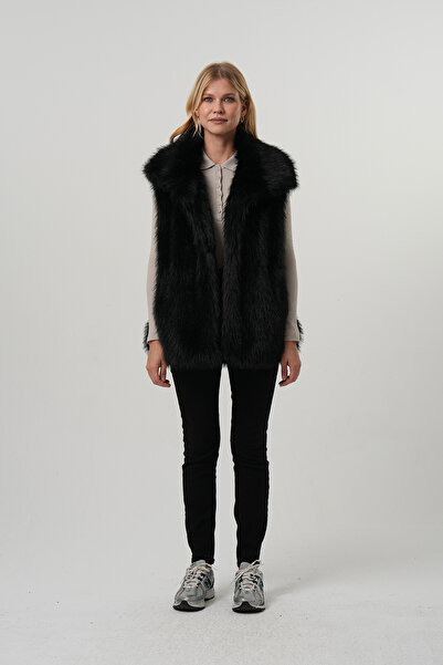 PIQUE Women's fur vest women's belted fur vest