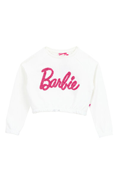 Barbie Baskılı Kız Çocuk Ekru Sweatshırt BRB5WG-SWT6084