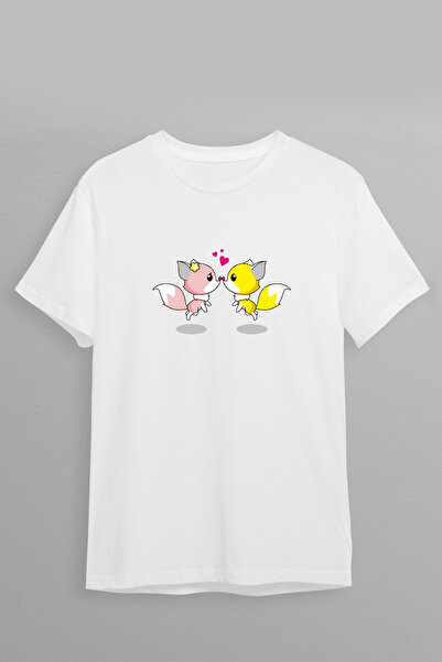 Justime Design Cats Linear Front Print Oversize Cotton Crew Neck Unisex T-Shirt