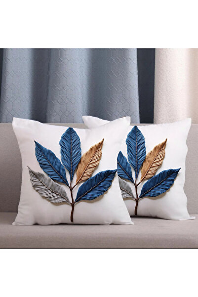 Alkan Homes 2-Piece Combination Embroidery Patterned Cream Floor 3D Digital P...