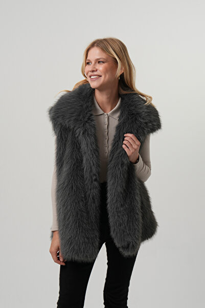 PIQUE Women's fur vest women's belted fur vest