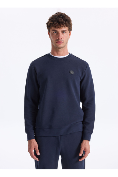 Discovery Expedition D5WM-SWT3987 Lacivert Bisiklet Yaka Relaxed Düz Erkek Sw...