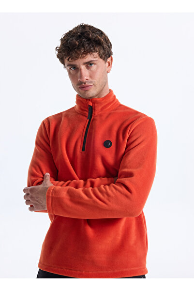 Discovery Expedition D5WM-SWT3300 Kiremit Fermuarlı Yaka Basic Düz Erkek Polar Sweatshırt