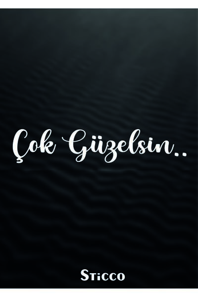 Sticco Çok Güzelsin Güneşlik Ayna Yazısı Araba-Motosiklet Cam Etiket Sticker 7,2x1,8 cm