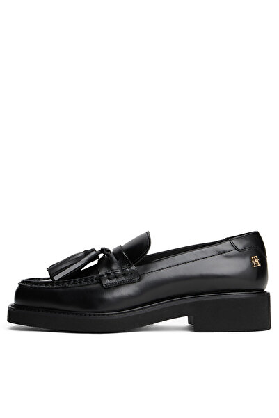 Tommy Hilfiger Deri Siyah Kadın Günlük Ayakkabı FW0FW08749