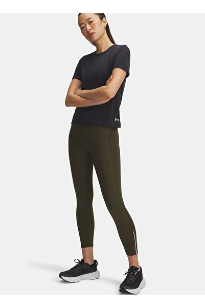 Under Armour 1369771-308-UA Launch Ankle Tights Yeşil Düz Kadın Tayt