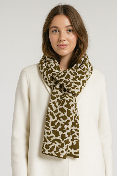 Sebir Moda Πλεκτό κασκόλ με λεοπάρ σχέδιο