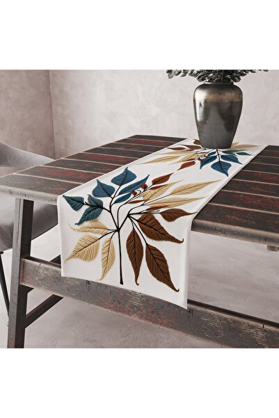 Alkan Homes مفرش طاولة مزخرف بنمط مطرز ثلاثي الأبعاد مقاوم للبقع مع حواف مخيط...