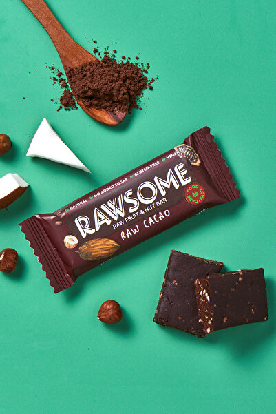 Rawsome Kakaolu Glutensiz Ve Vegan Meyve Ve Yemiş Barı 40g X 16 Adet