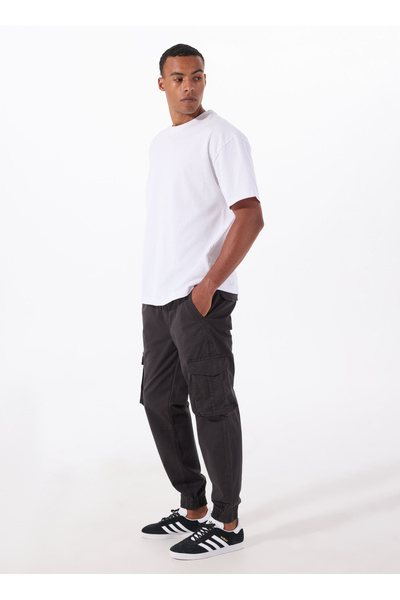 Lee Lastikli Bel Lastikli Paça Antrasit Erkek Pantolon L2510563JA Kargo Jogger Pantolon