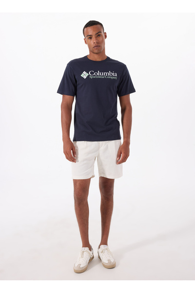 Columbia 9110941466CS0435 Ανδρικό μπλουζάκι με στάμπα σε μπλε ναυτικό χρώμα με λαιμόκοψη σε σχήμα O