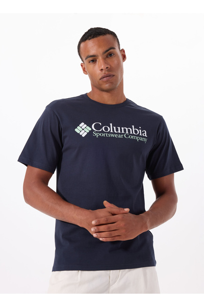 Columbia 9110941466CS0435 Ανδρικό μπλουζάκι με στάμπα σε μπλε ναυτικό χρώμα με λαιμόκοψη σε σχήμα O